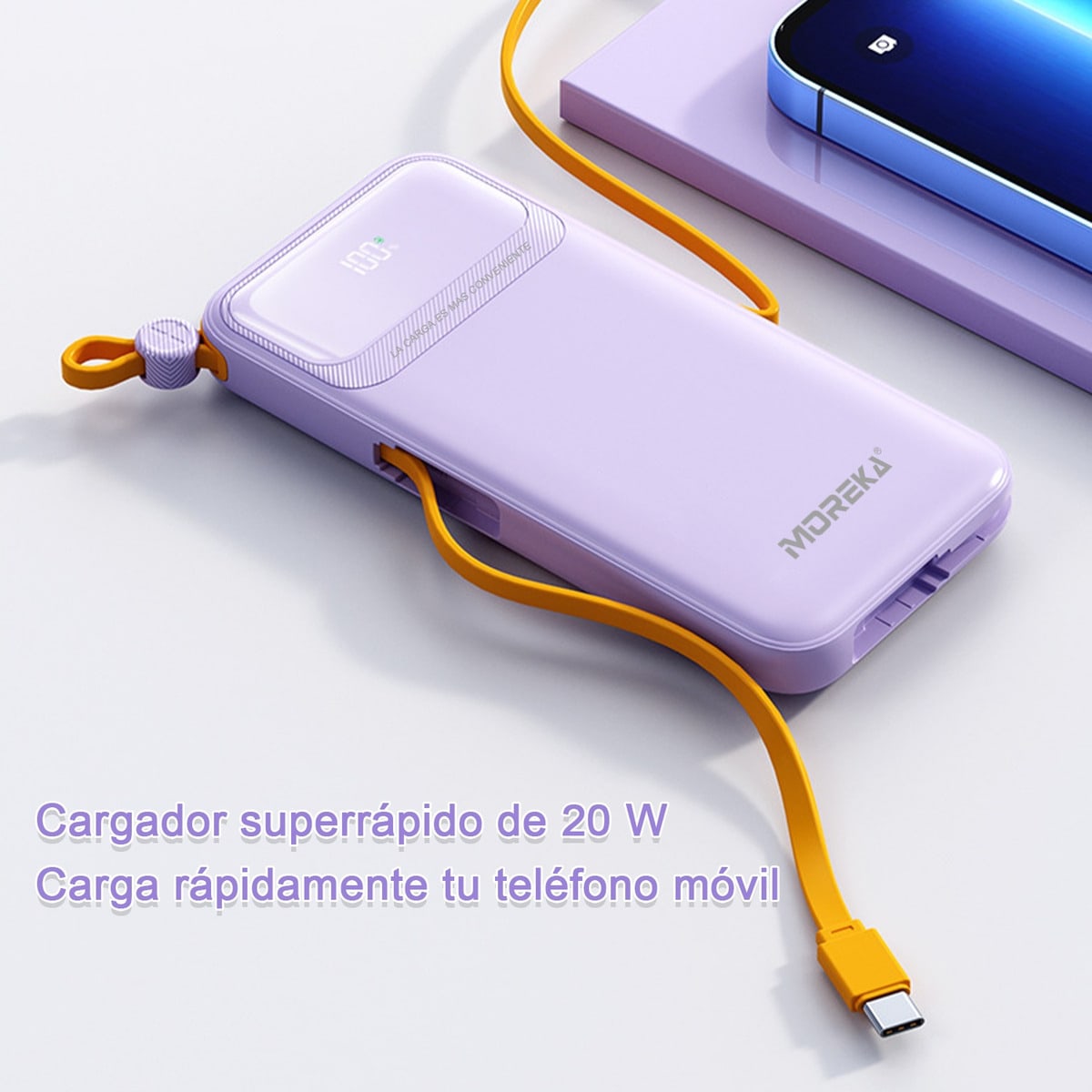 Power Bank Moreka K064 1000 mAh 37W 2 entredas 2 salidas2