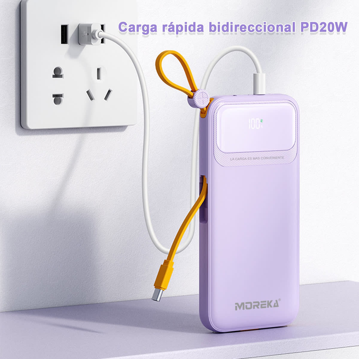 Power Bank Moreka K064 1000 mAh 37W 2 entredas 2 salidas4