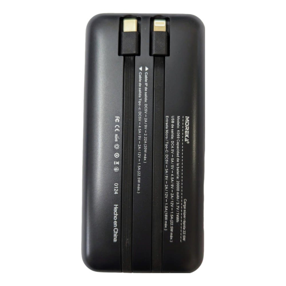 Powerbank Moreka K069 20000 mAh 22.5W Tipo C IP6