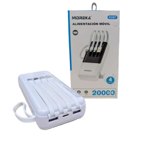 Power Bank Moreka K087 20000 mAh 74W 4 entredas 4 salidas5