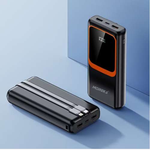 Power Bank Moreka K089 20000 mAh 74W cable tipo C y tipo IP7