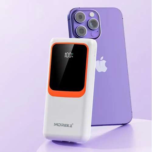 Power Bank Moreka K089 20000 mAh 74W cable tipo C y tipo IP6