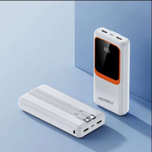 Power Bank Moreka K089 20000 mAh 74W cable tipo C y tipo IP8
