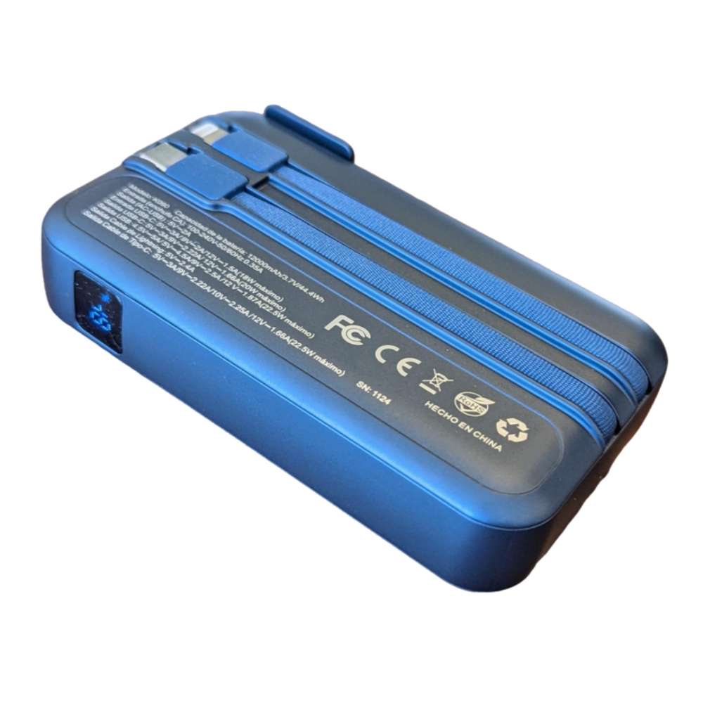 Power Bank Moreka K090 12000 mAh 22.5W cable IP y C clavija plegable7