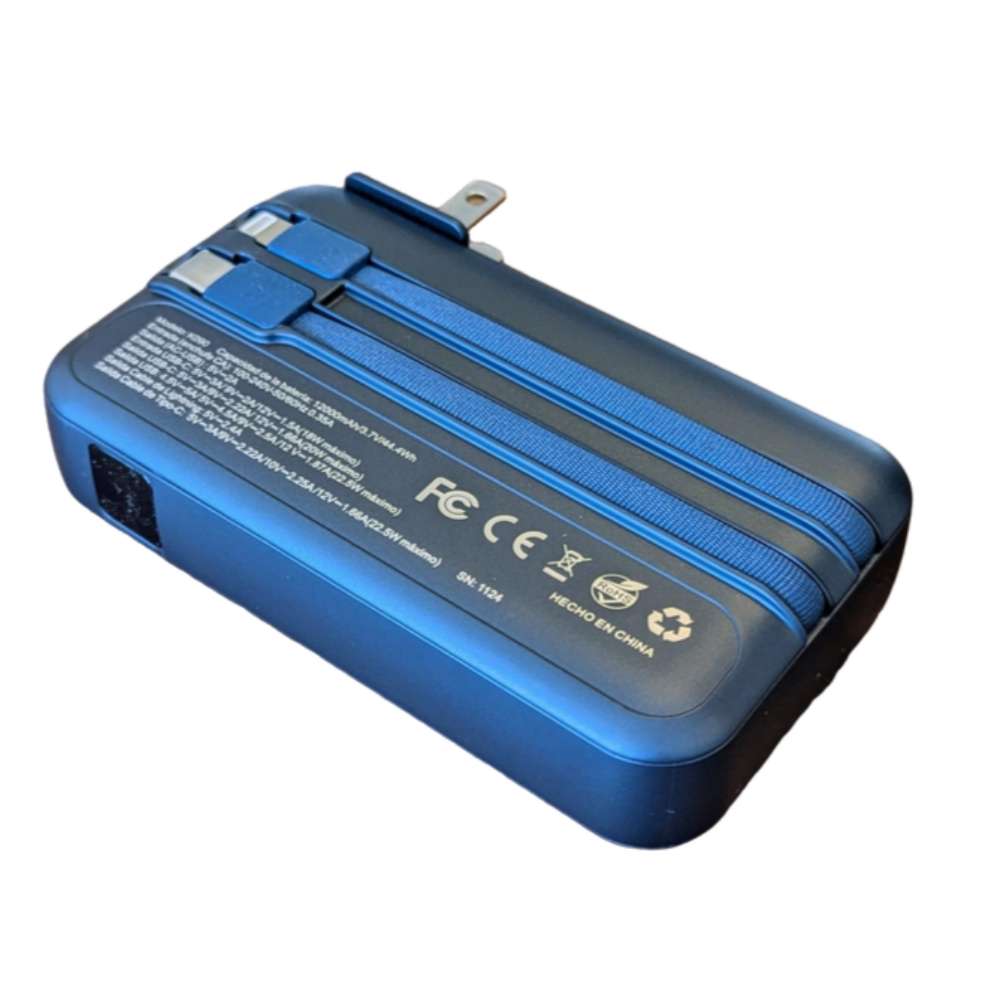 Power Bank 120000 mAh 22.5W cable tipo C-IP clavija Plegable9