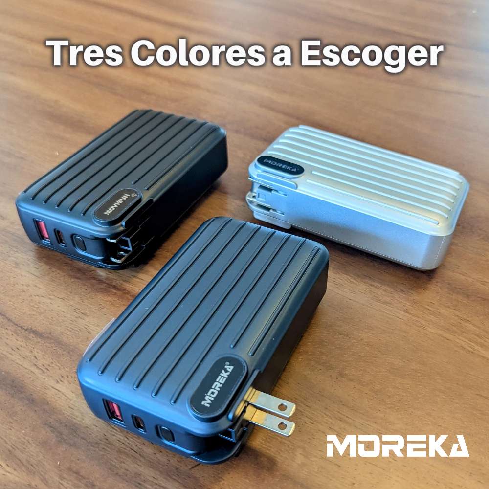 Power Bank Moreka K091 20000 mAh 22.5W cable tipo C y tipo IP clavija plegable2