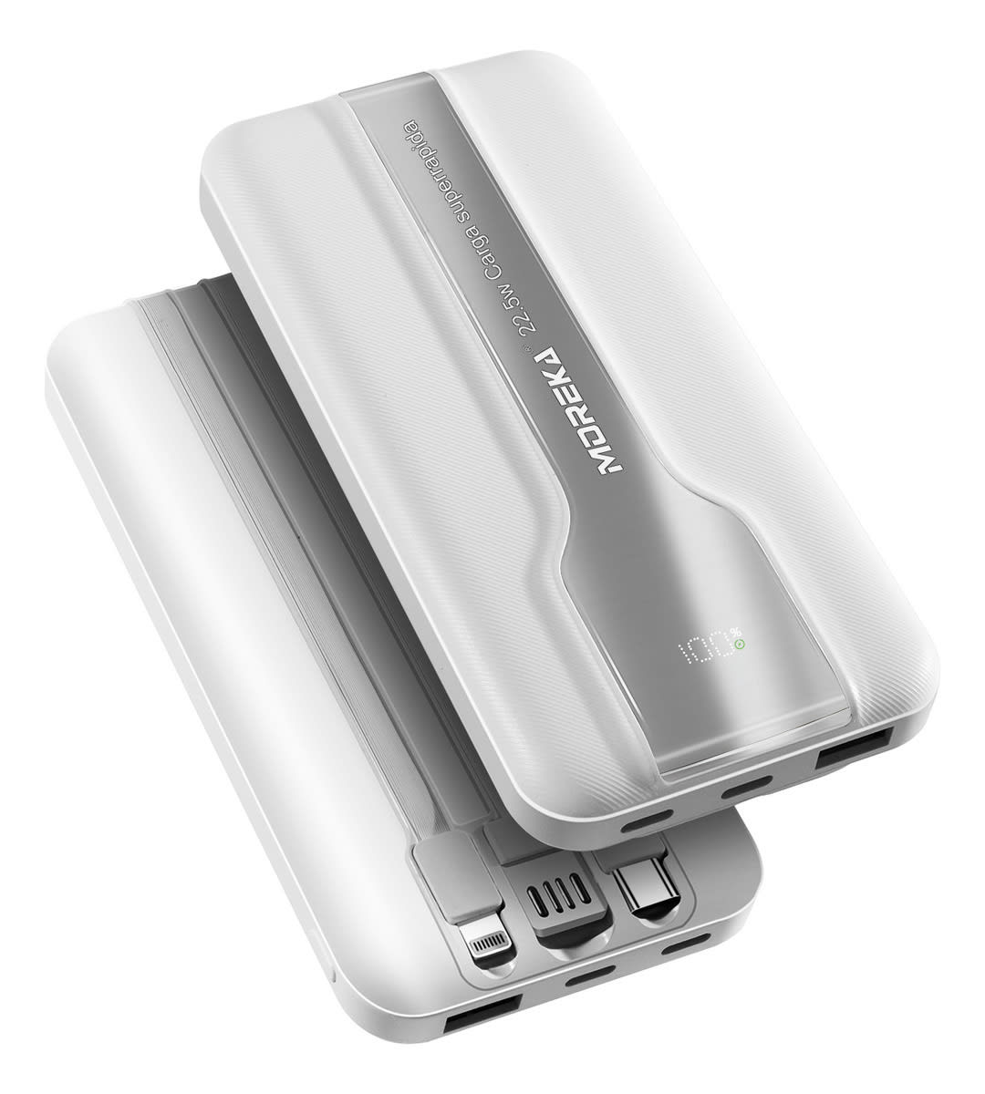 Power Bank Moreka K092 10000mAh 22.5W cables C USB Lightning y Micro USB10