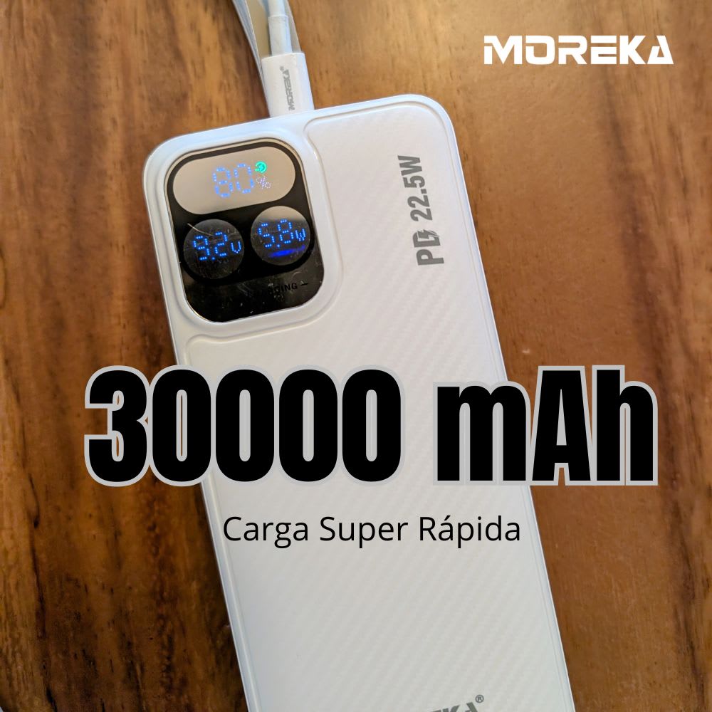 Power Bank Moreka K094 30000mAh 22.5W Cables C Lightning V89