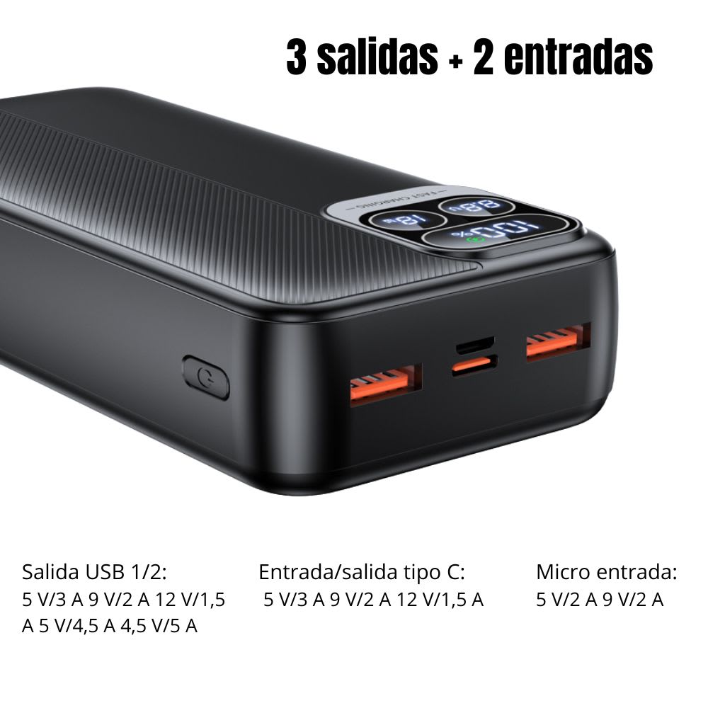 Power Bank Moreka K094 30000mAh 22.5W Cables C Lightning V88