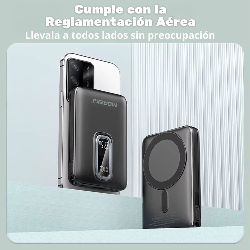 Power Bank MagSafe Moreka K096 12000mAh 22.5W Cable C incluido8