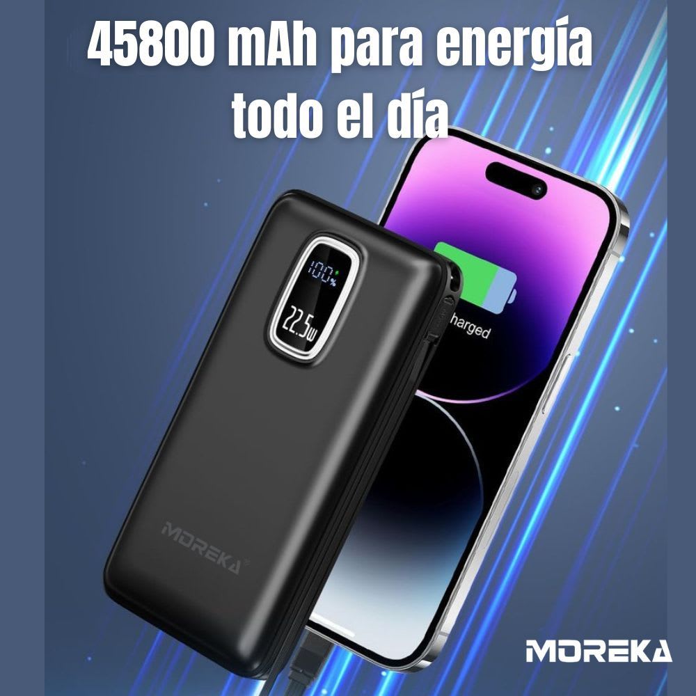 Power Bank Moreka K097 12000mAh  22.4W  Cables C Lightning V83