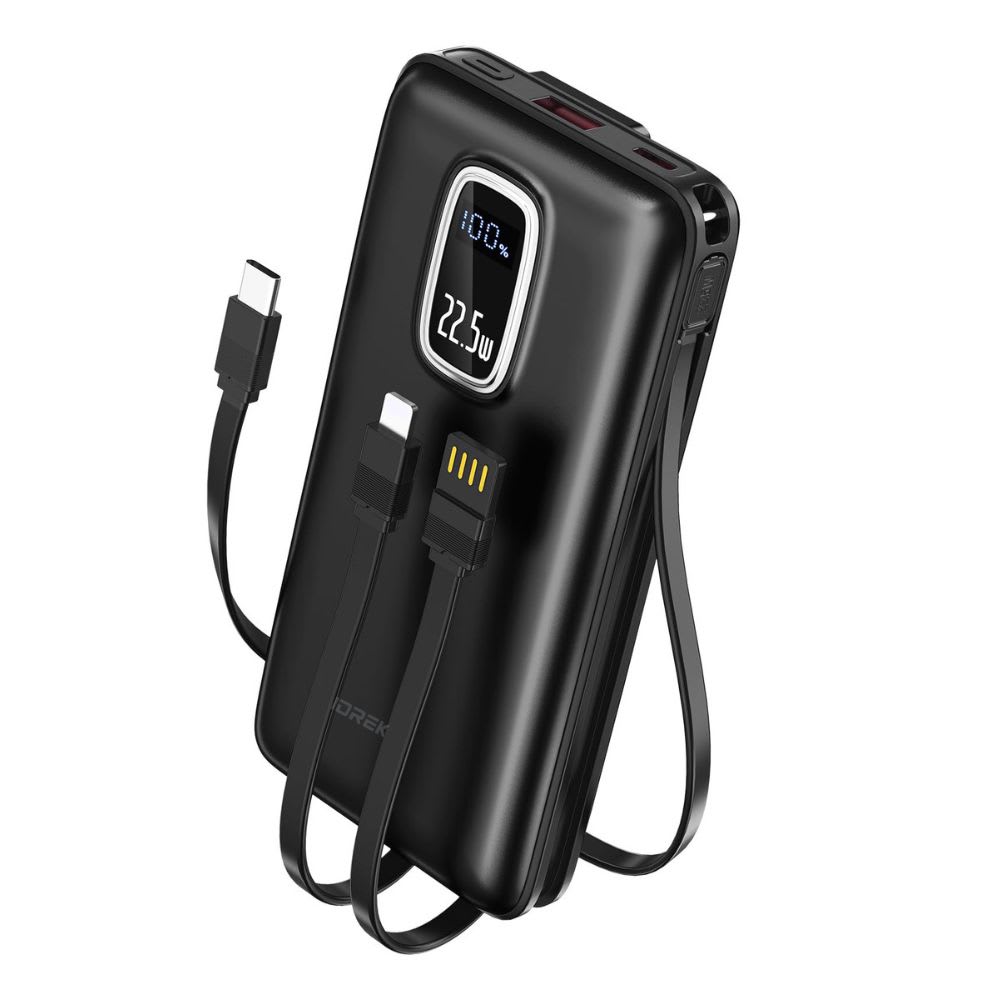 Power Bank Moreka K097 12000mAh  22.4W  Cables C Lightning V8 0