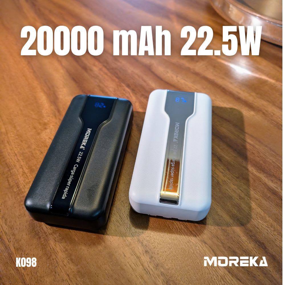 Power Bank Moreka K098 20000mAh 22.5W Cables C Lightning V82