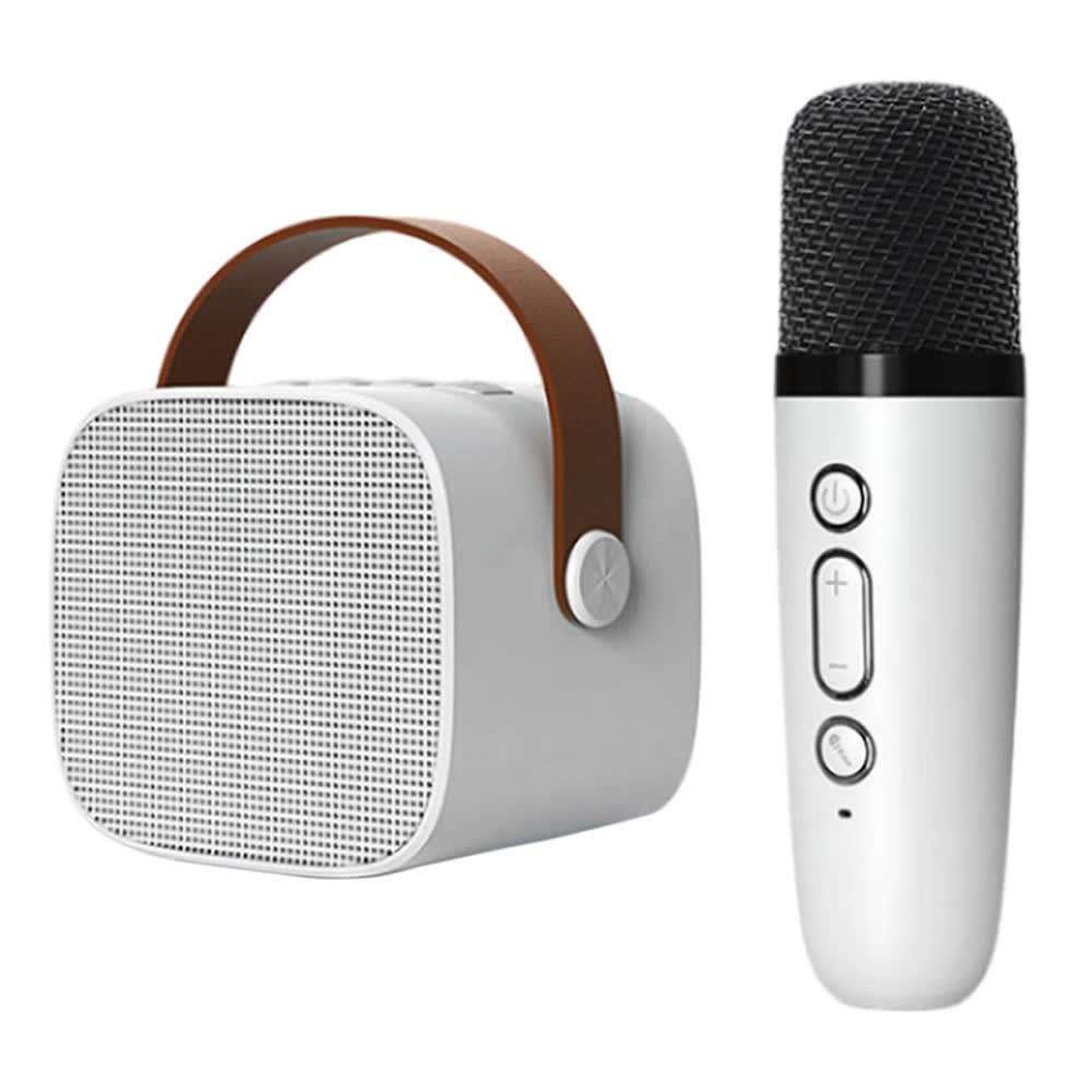 Bocina Karaoke Bluetooth FM dual microfono portátil K1 0