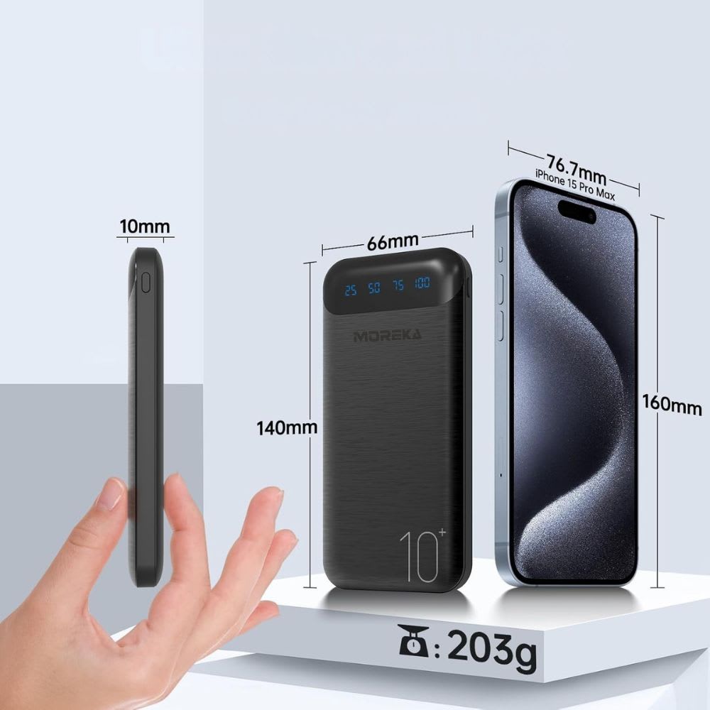 Power Bank Moreka K100 1000mAh 37Wh Puertos de Salida 3 (2 x USB + 1 x USB-C)9