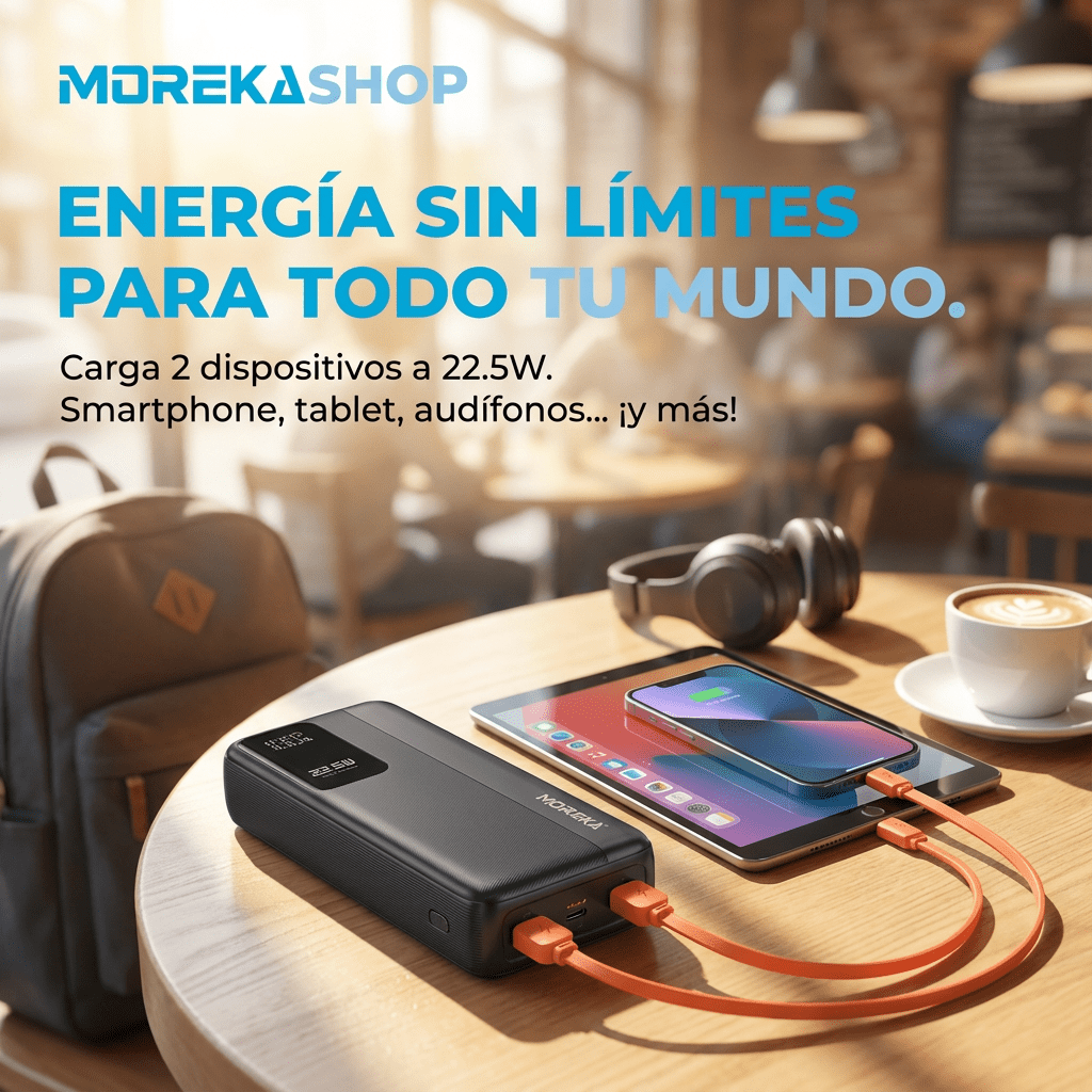 Power Bank Moreka K105 30000mAh 22.5W Cables C Lightning7
