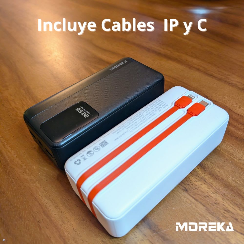 Power Bank Moreka K105 30000mAh 22.5W Cables C Lightning8