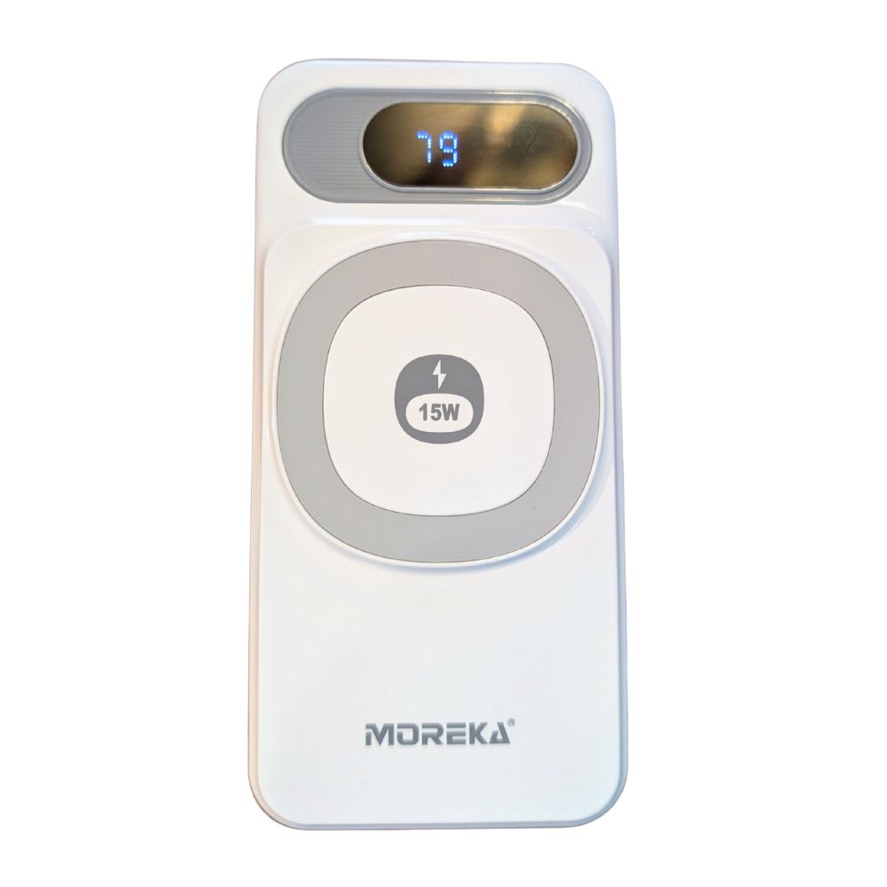 Power Bank Moreka K106 10000mAh 37Wh 15W magnética 22.5w máxima incluye cables8