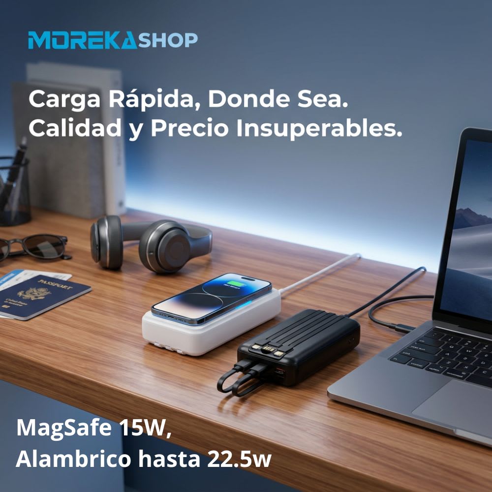 Power Bank Moreka K107 20000mAh 22.5W Magsafe  15w Cables C Lightning7