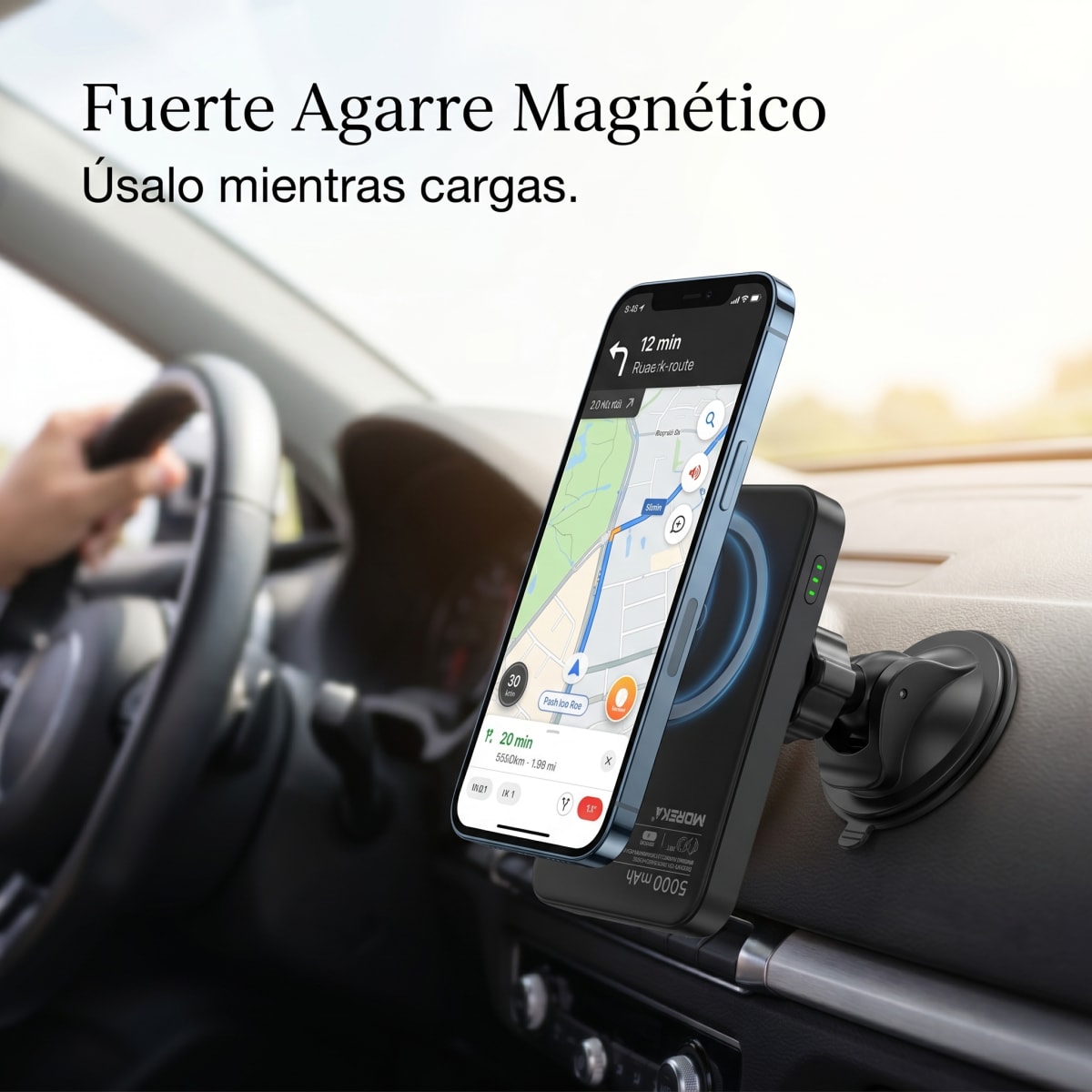 Power Bank Moreka K108 Magnético 5000mAh con Carga Rápida PD 20W e Inalámbrica 15W Cargador Portátil Compatible con MagSafe Mini Batería Externa para Viaje en Avión7