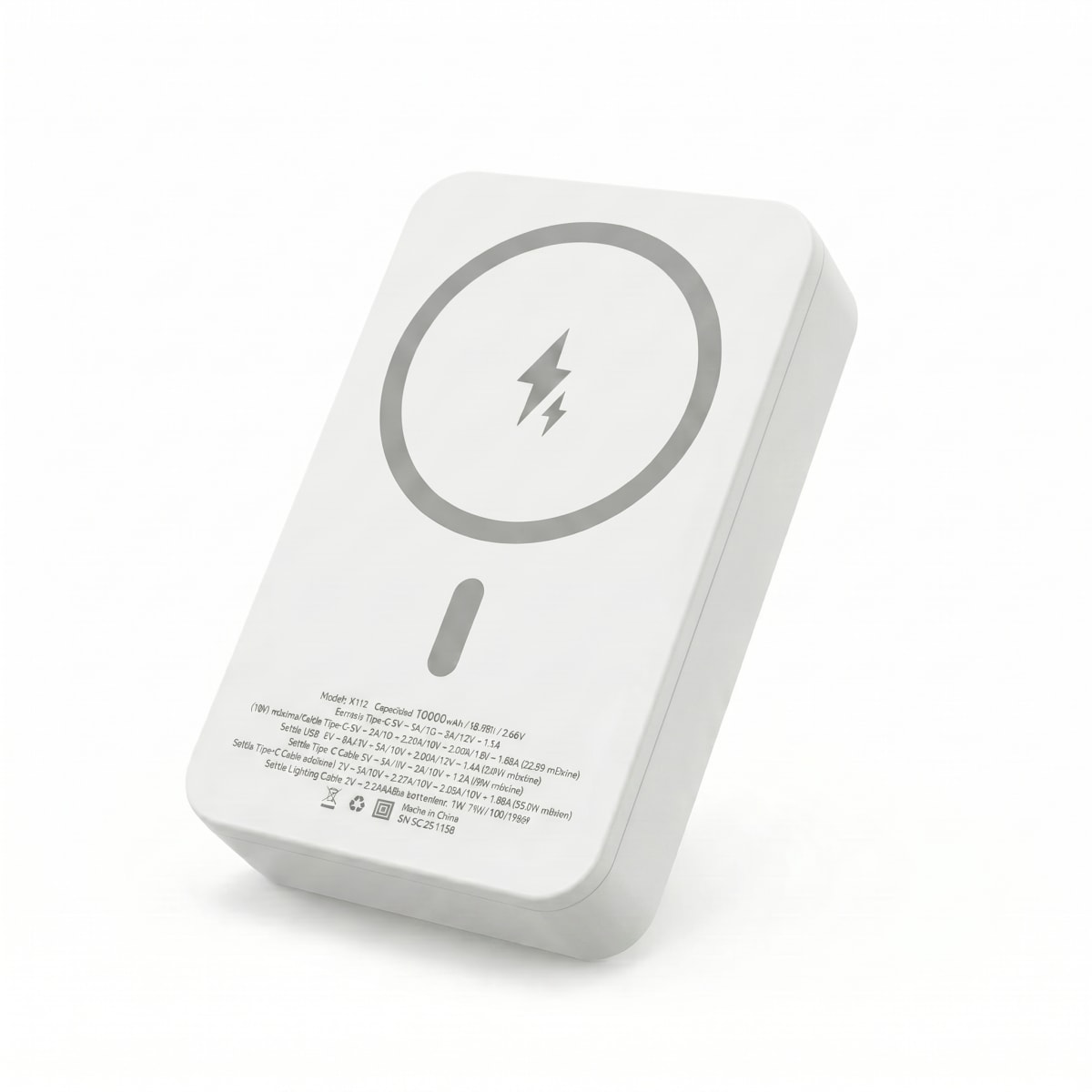Power Bank Magnético Moreka K112 10000mAh 22.5W con Cable Lightning y Tipo-C Integrados Carga Inalámbrica 15W, Modo Baja Corriente9
