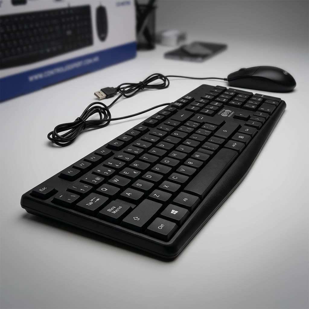 Teclado y Mouse Alámbrico Delgado CE-WS790 Control Expert6