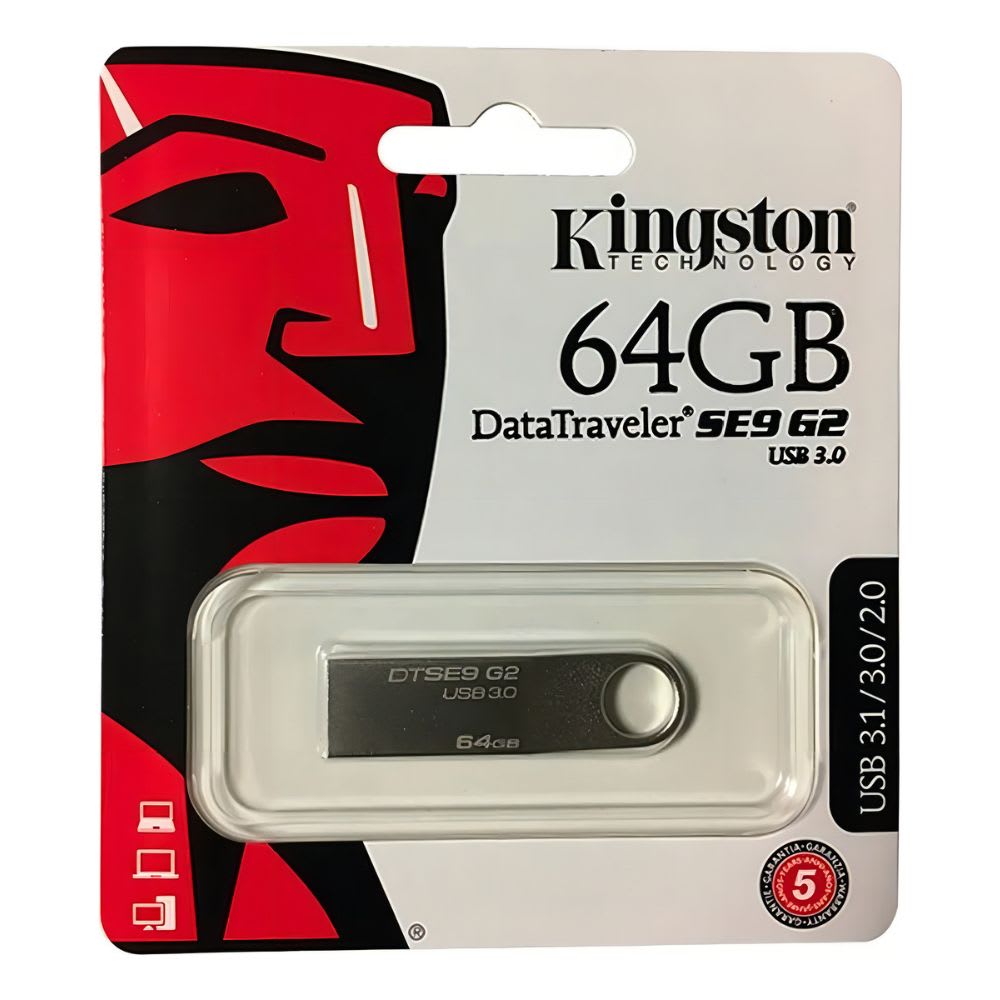 Memoria USB Kingston DataTraveler SE9 DTSE9H 64GB 3.0 plateado 0