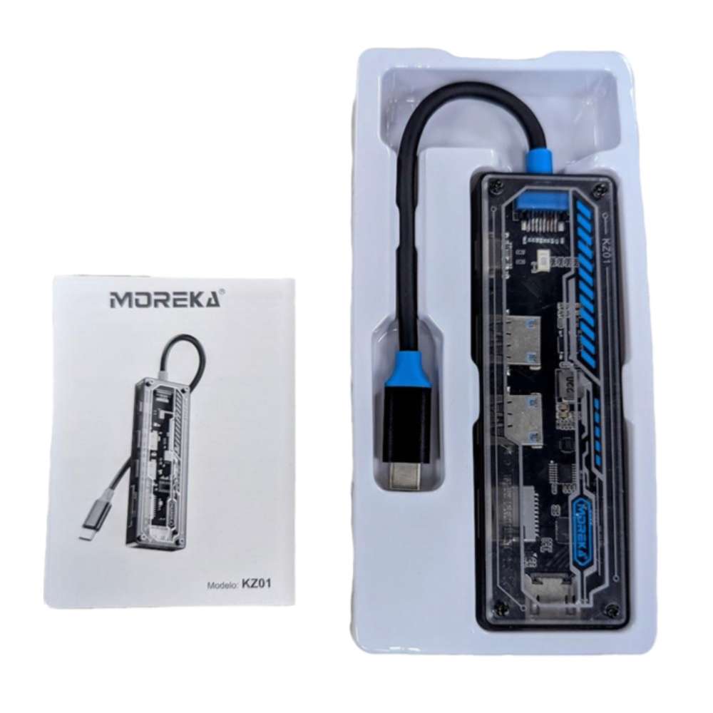 Adaptador USB Moreka KXZ01 HUB Multipuertos tipo C 6 en 15