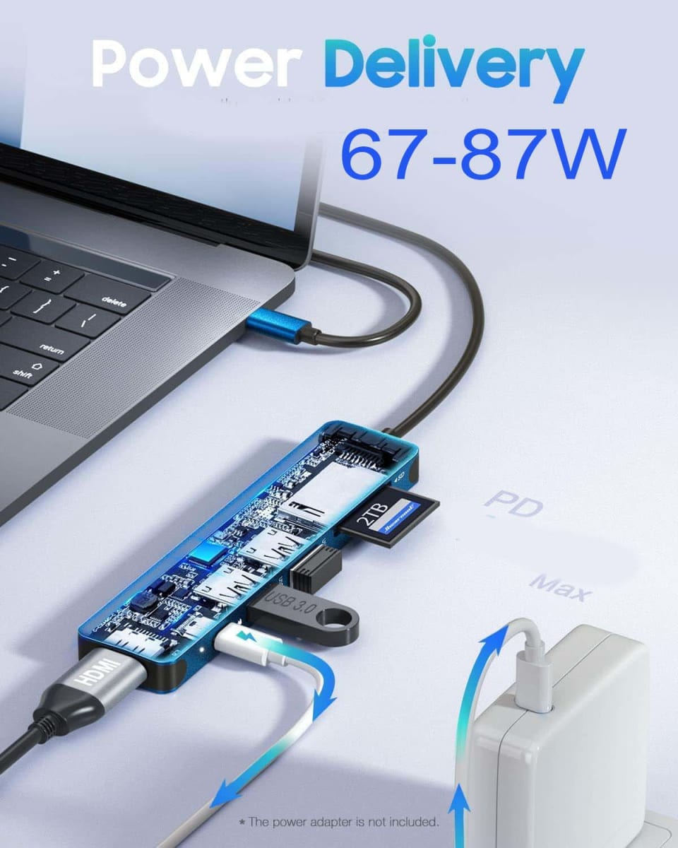 Adaptador USB Moreka KXZ01 HUB Multipuertos tipo C 6 en 13