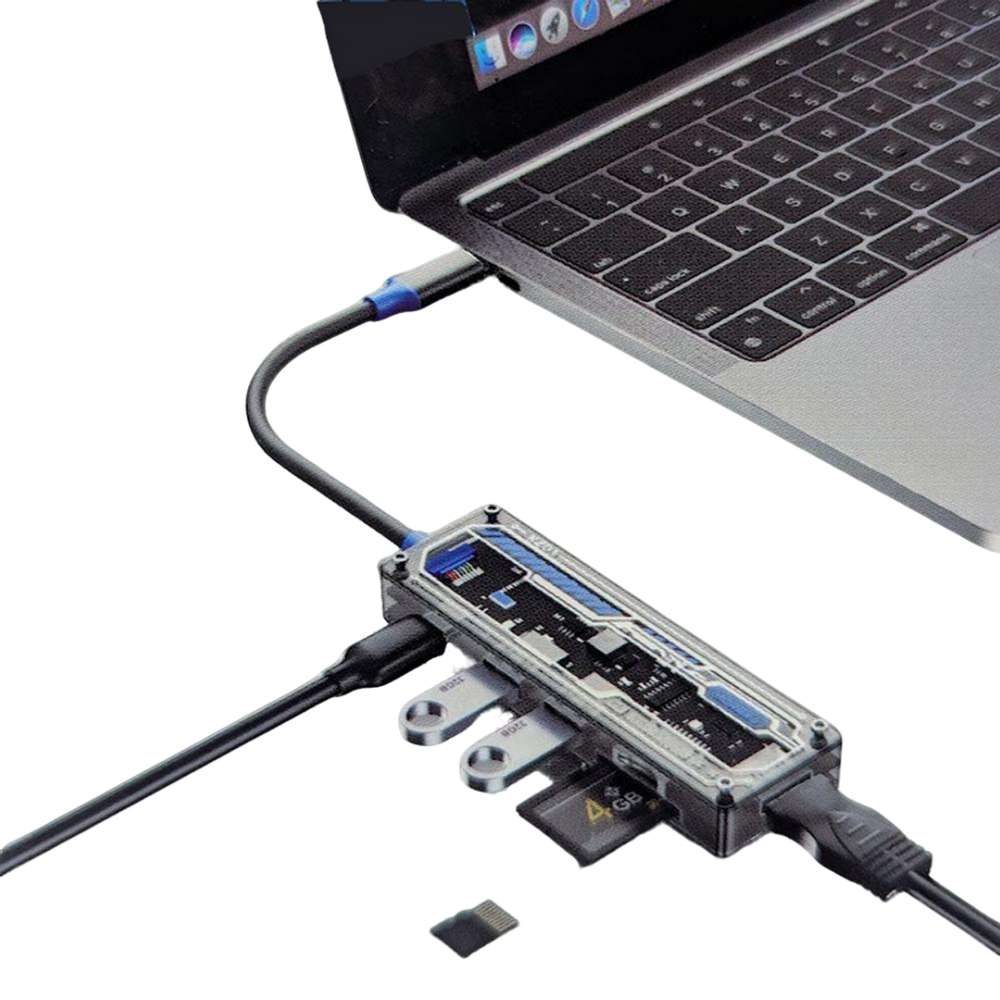 Adaptador USB Moreka KXZ01 HUB Multipuertos tipo C 6 en 12