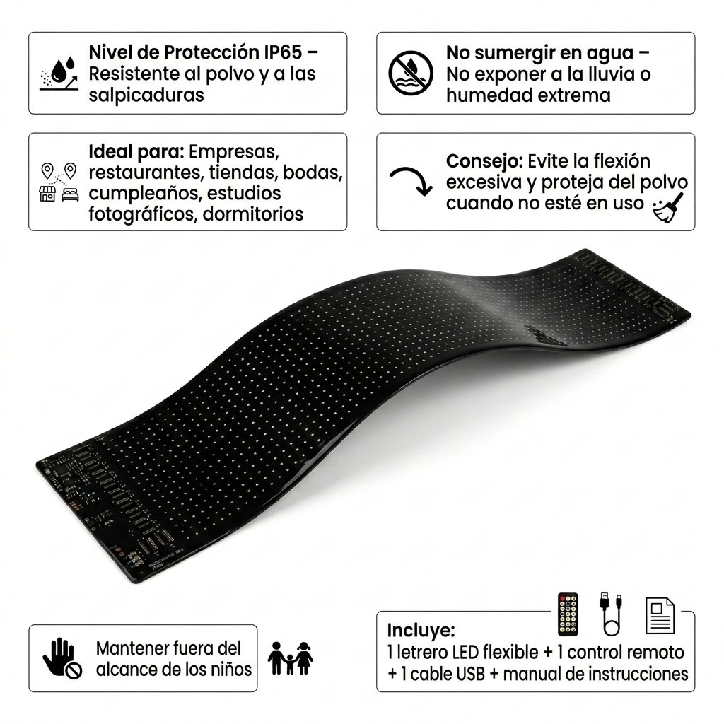 Letrero LED Flexible personalizable BUYTITI AZMQ0626