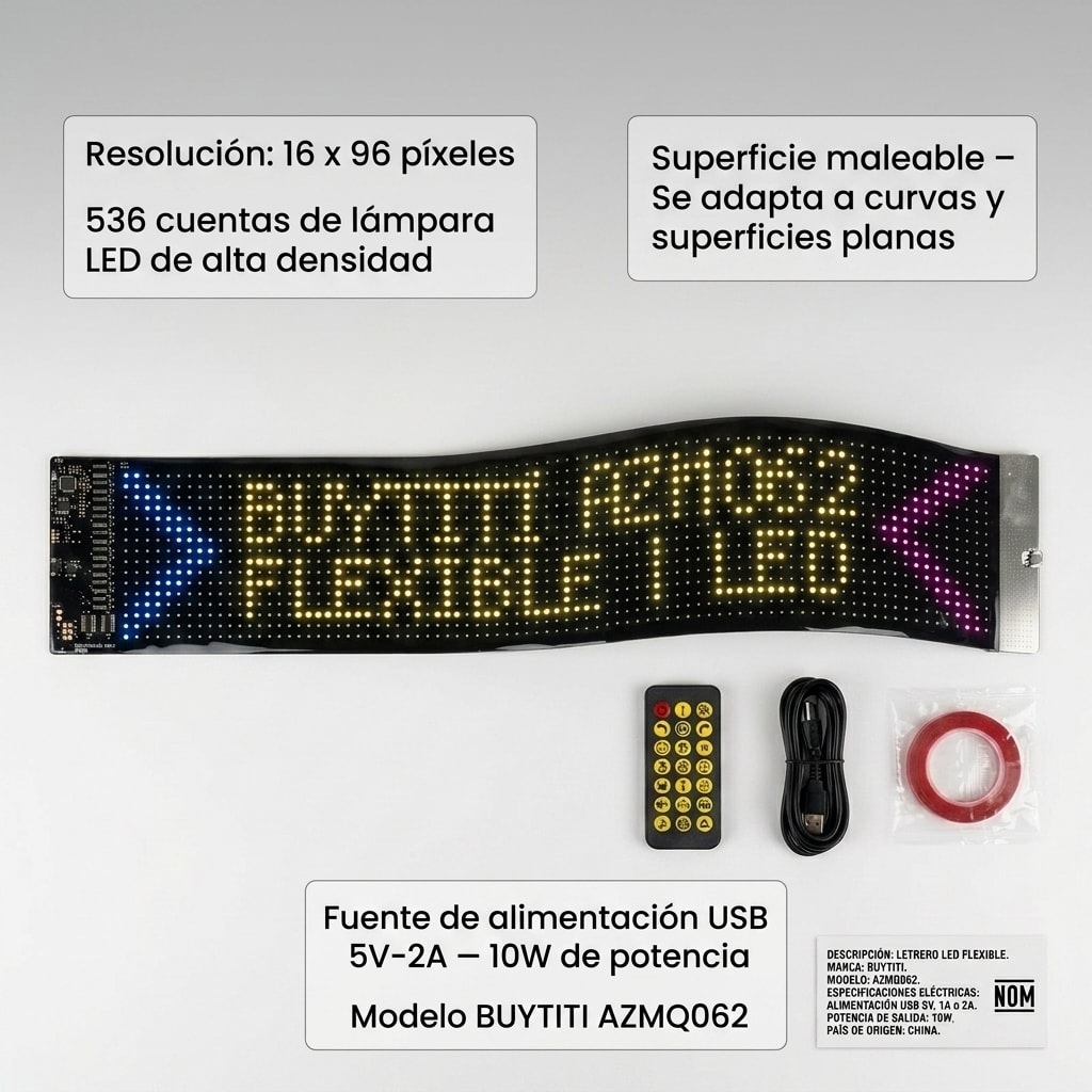 Letrero LED Flexible personalizable BUYTITI AZMQ0627
