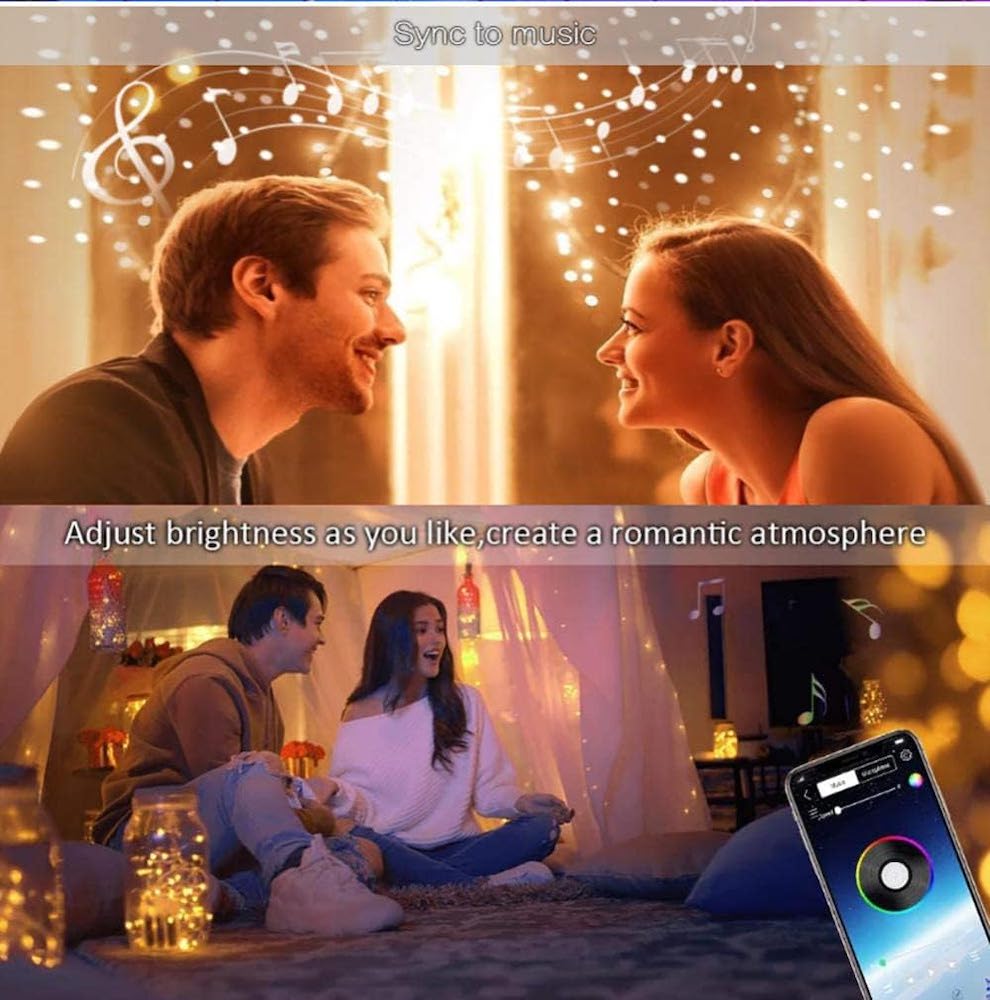Luces inteligentes Led multicolor Bluetooth impermeables Navidad M55-0037