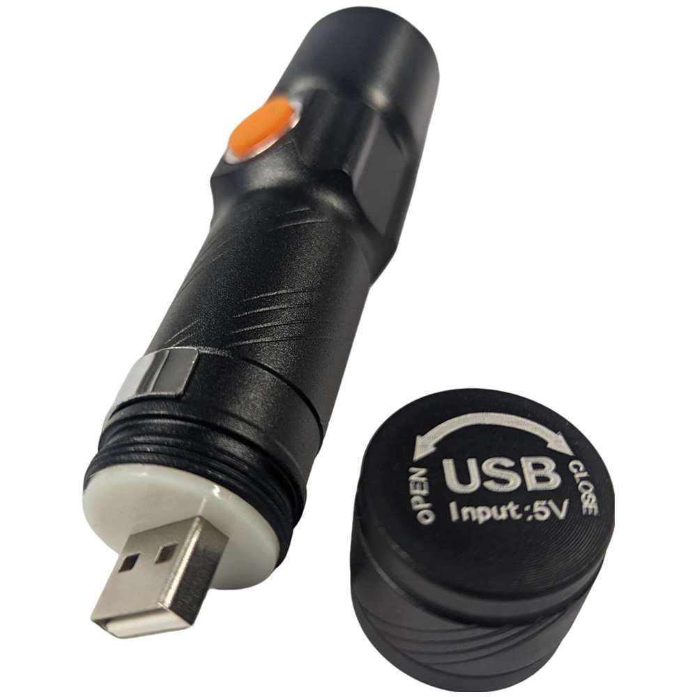 Lampara Táctica Recargable Usb Led 800l Clip Moreka M-616T11