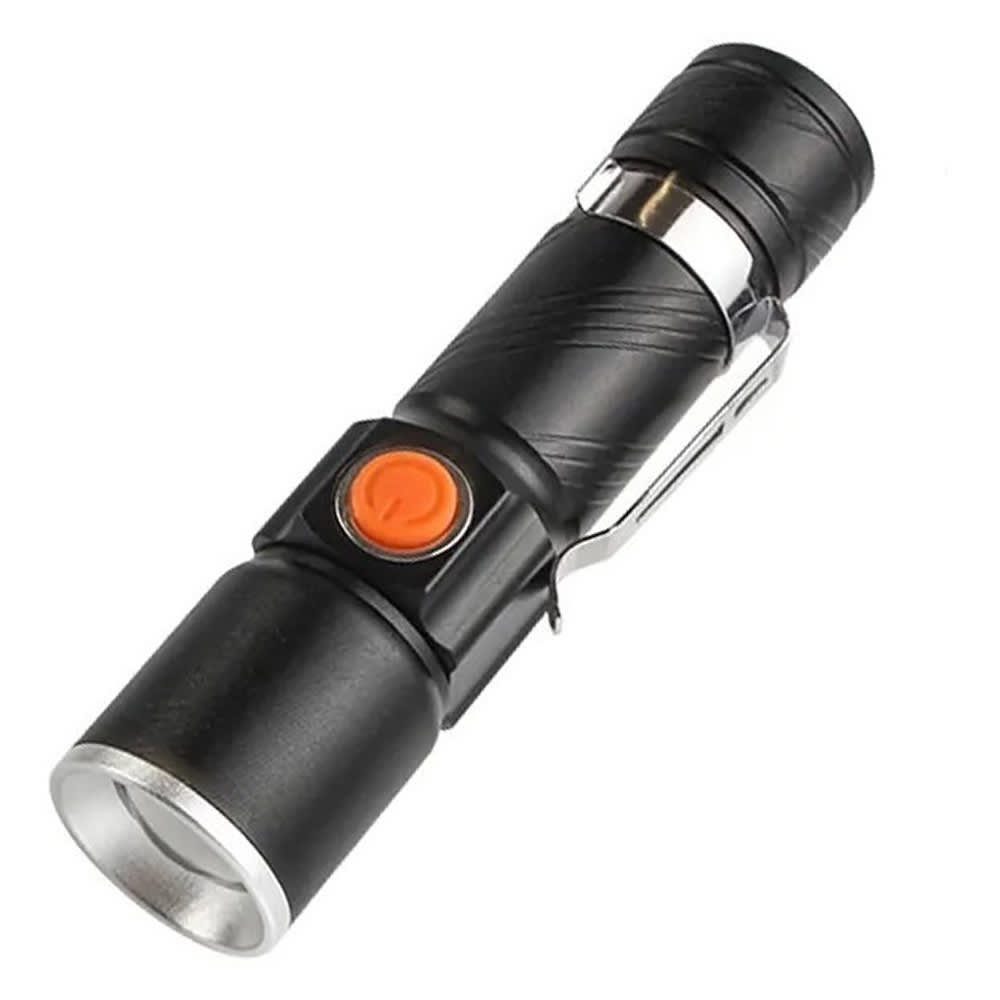 Lampara Táctica Recargable Usb Led 800l Clip Moreka M-616T4