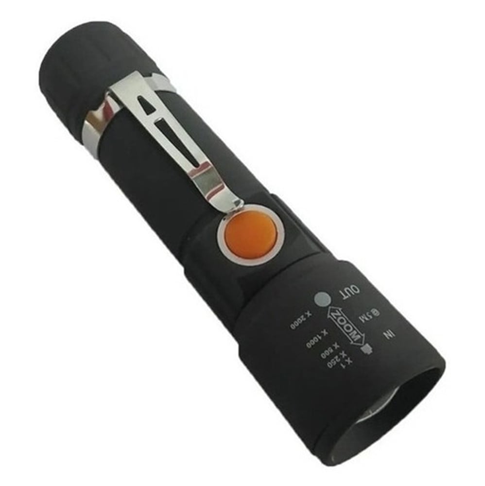 Lampara Táctica Recargable Usb Led 800l Clip Moreka M-616T 0