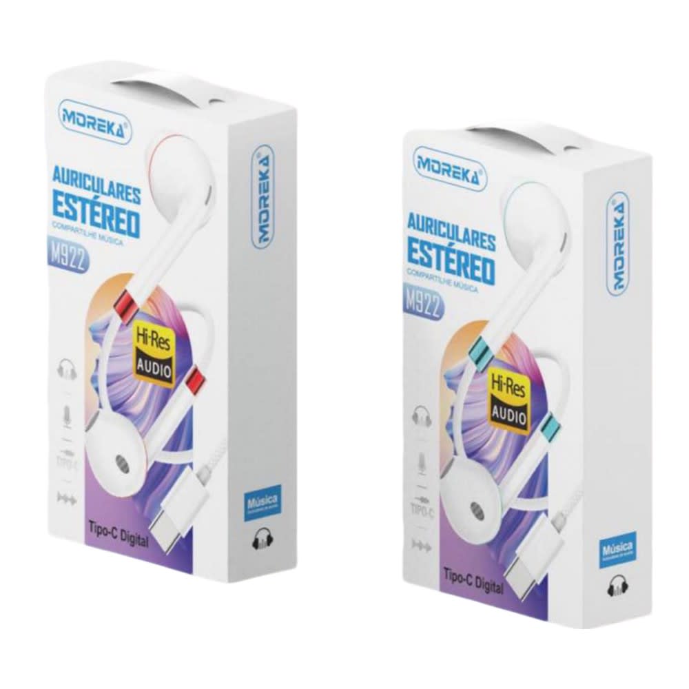 Audifonos Moreka M-922 Alámbricos Manos Libres conector tipo C 0