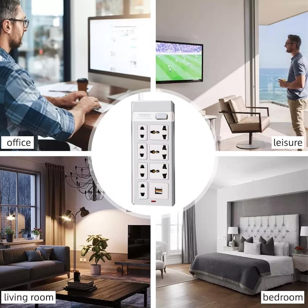 Multicontacto 7 Conexiones 2 Puertos Usb MC-004U7