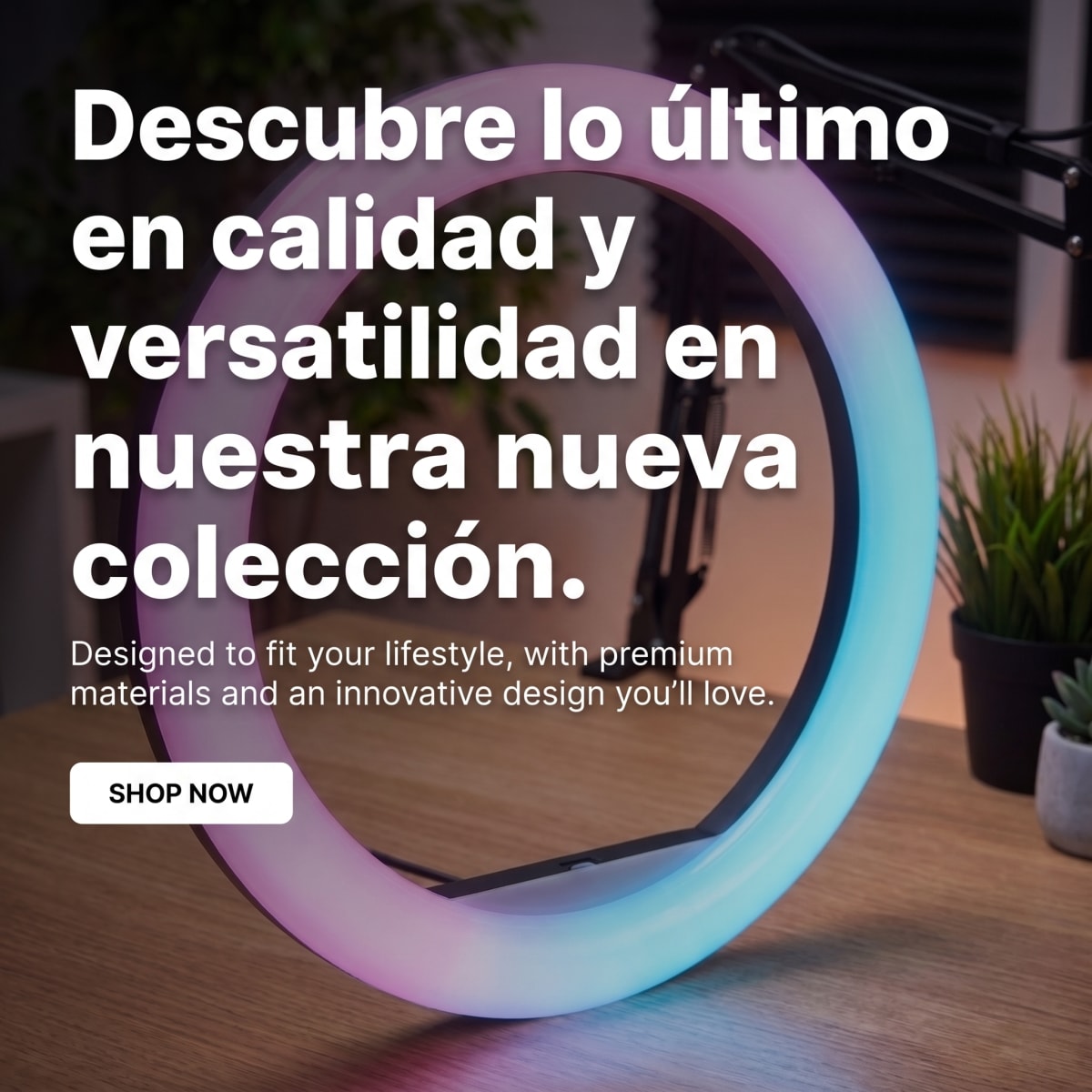 Aro de Luz MJ-30 LED RGB Ajustable 360° para Streaming6