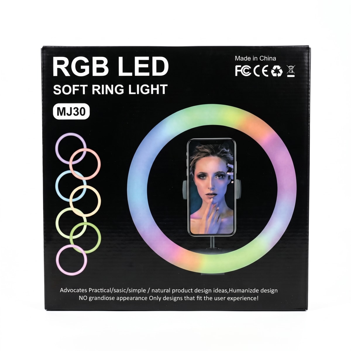 Aro de Luz MJ-30 LED RGB Ajustable 360° para Streaming2