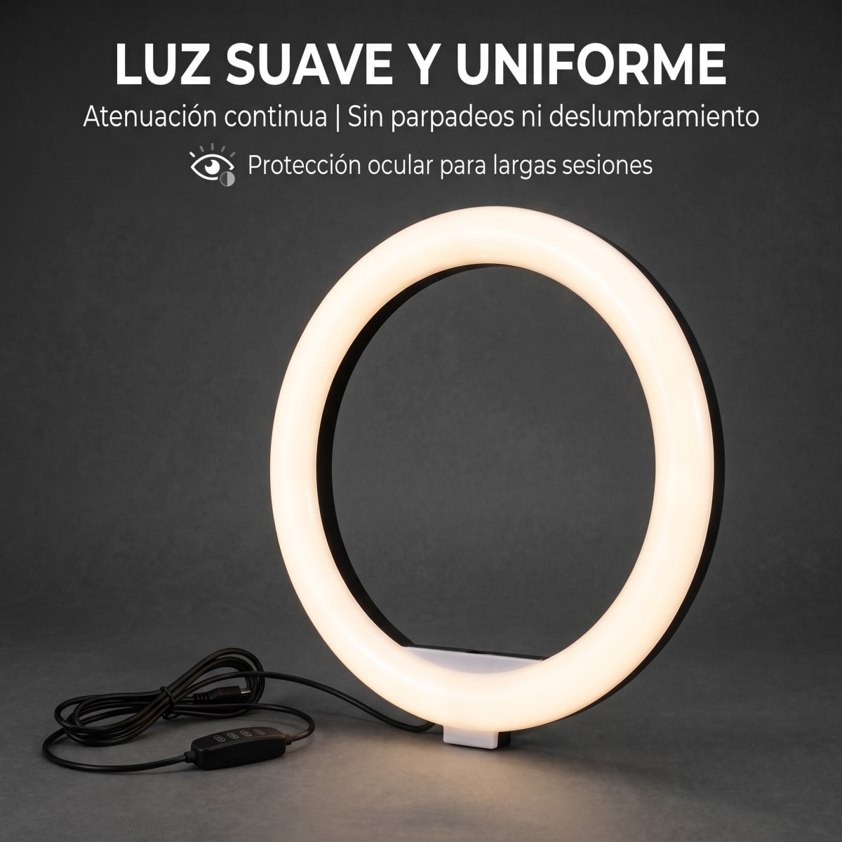 Aro de Luz MJ-30 LED RGB Ajustable 360° para Streaming5