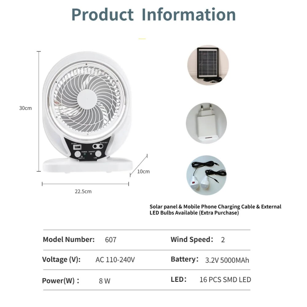 Ventilador 7 aspas 2 Velocidades 6
