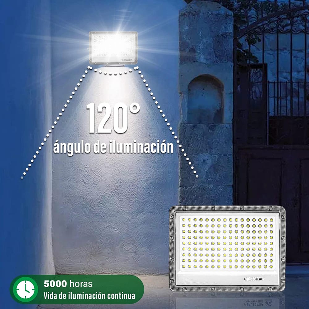 Reflector Solar 100W 6500mAh con Panel solares para intemperie IP67 MOR-100G7