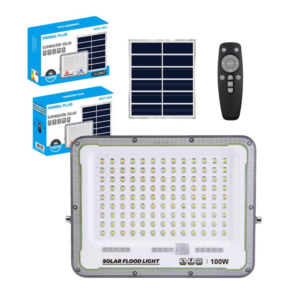 Reflector Solar 100W 6500mAh con Panel solares para intemperie IP67 MOR-100G 0