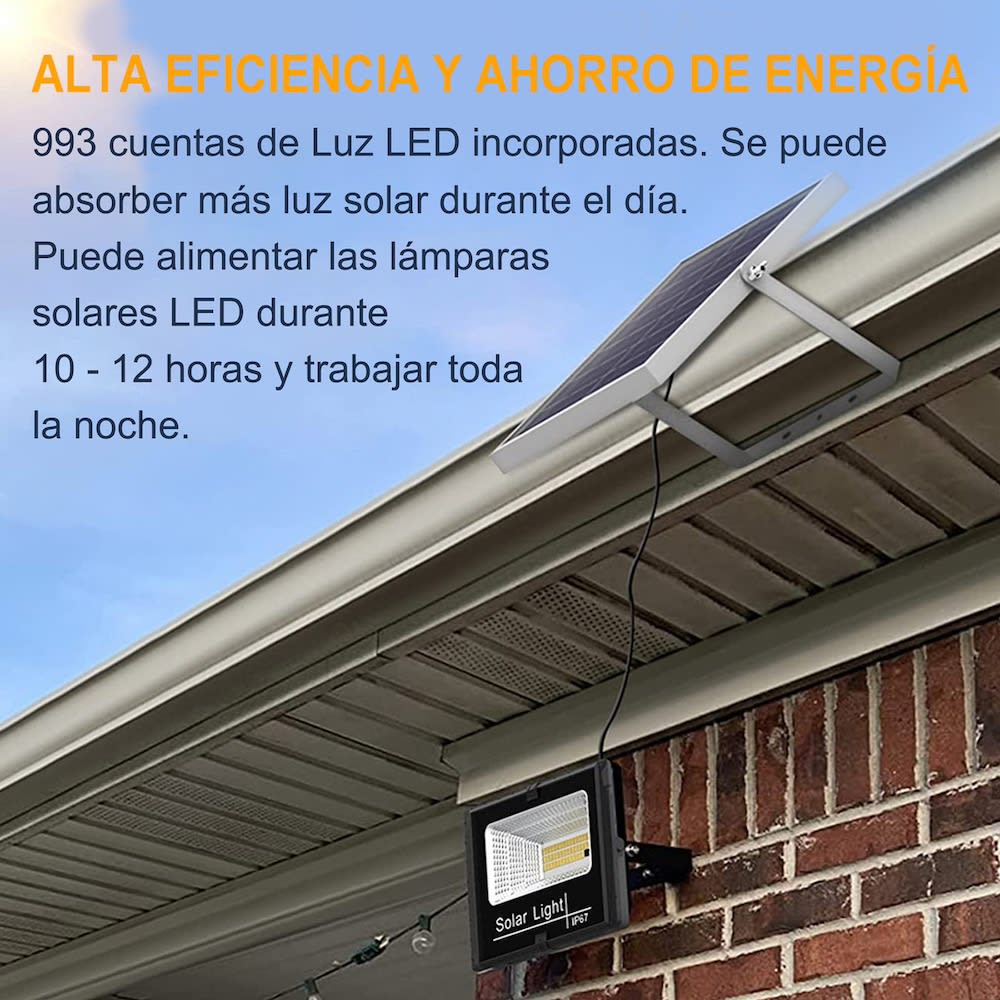 Reflector Solar 100W 6500mAh con Panel solares para intemperie IP67 MOR-100H8