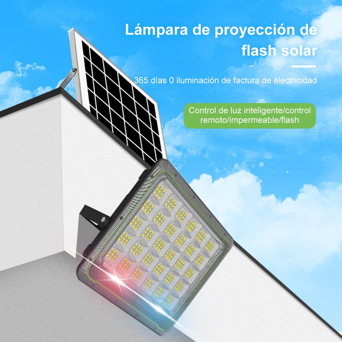 Reflector Solar 100W 6500mAh con Panel solares para intemperie IP67 MOR-100X4