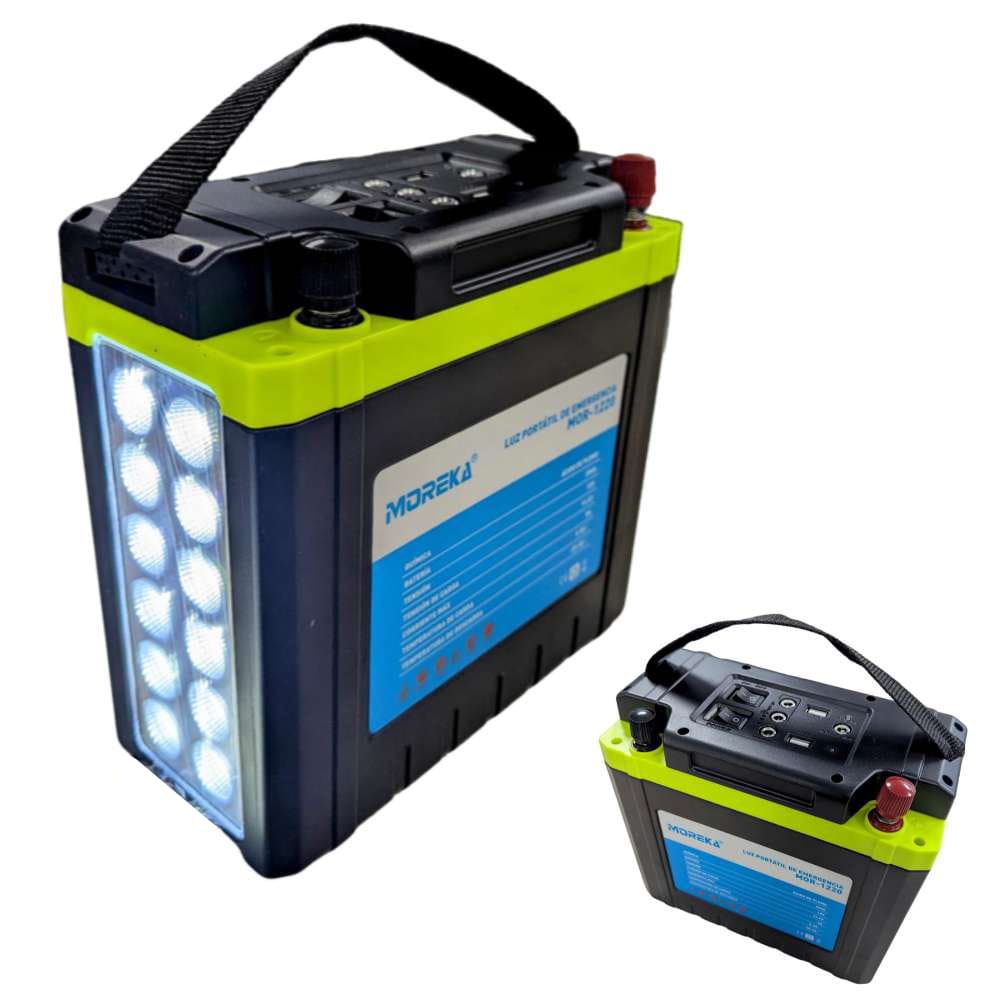 Luz de Emergencia 12 LEDS batería 20 Ah 32hrs puertos USB 0