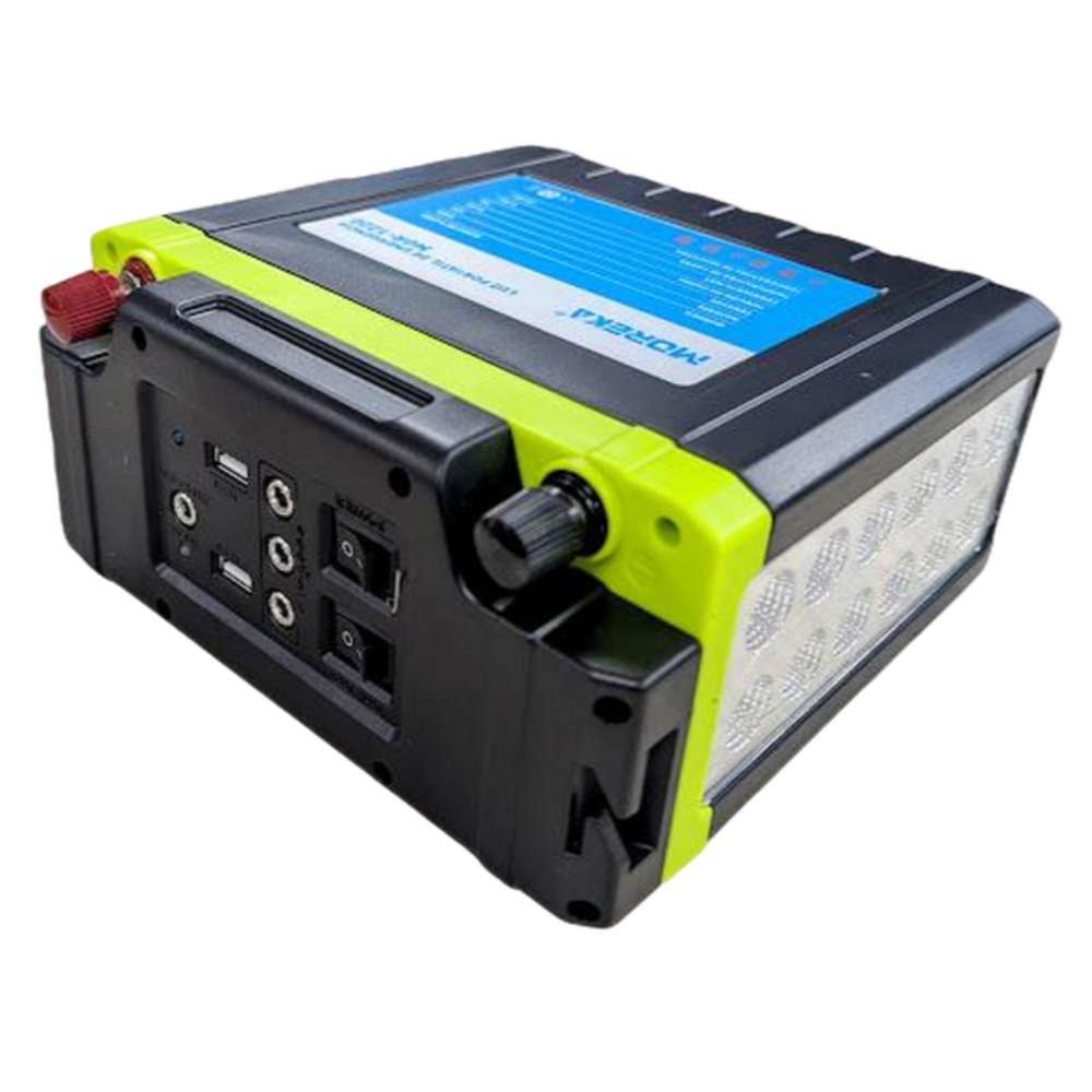 Luz de Emergencia 12 LEDS con batería de 20 Ah de hasta 32 hrs puertos USB MOR-12206