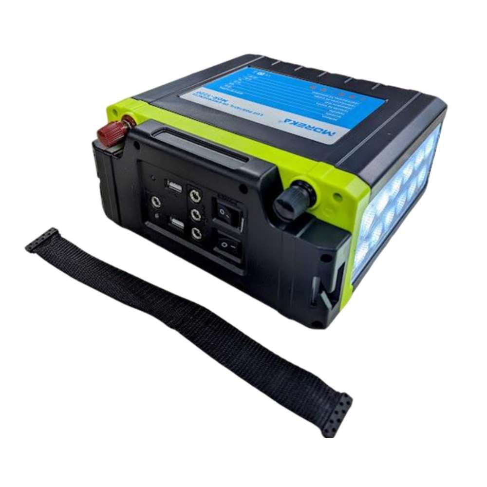 Luz de Emergencia 12 LEDS con batería de 20 Ah de hasta 32 hrs puertos USB MOR-12205