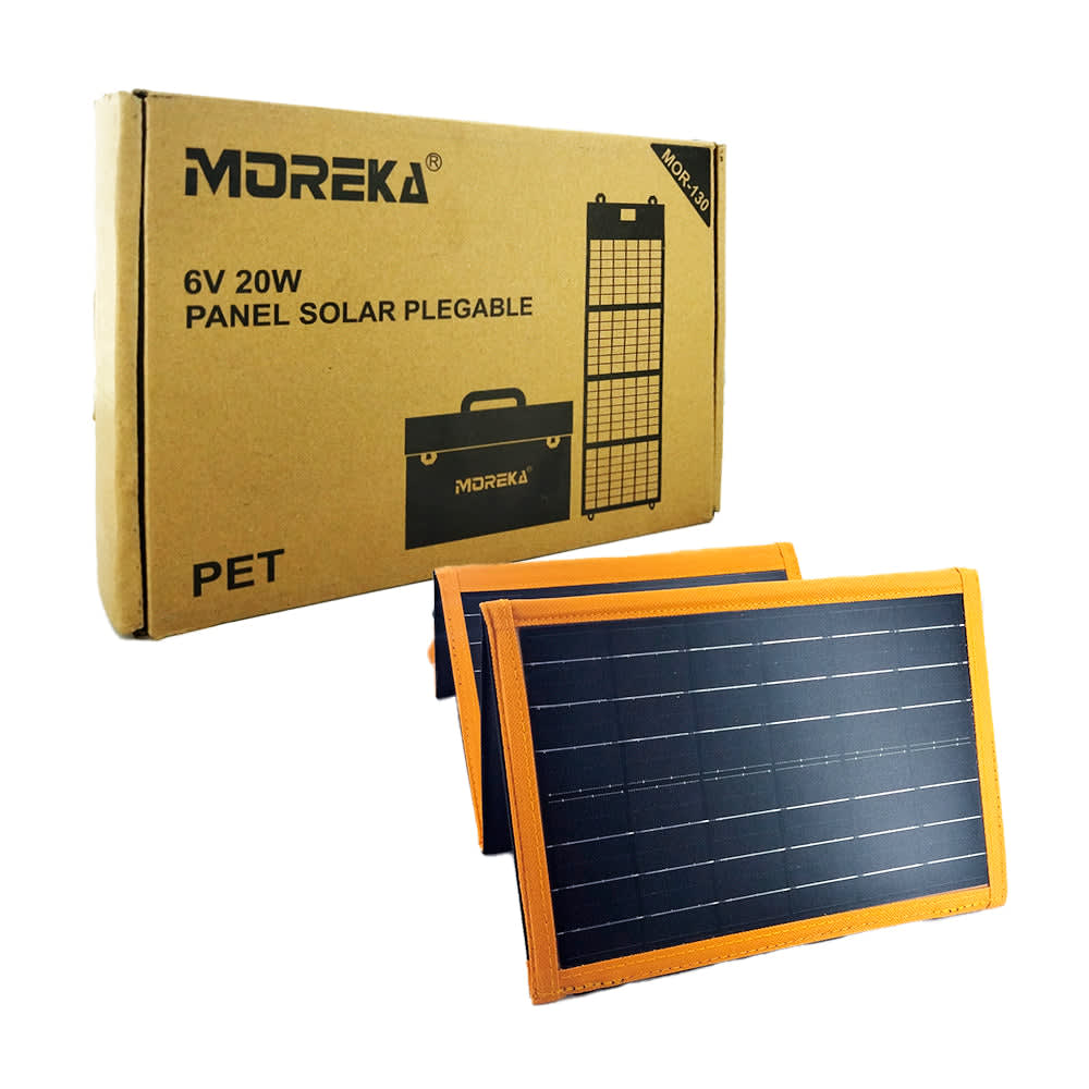 Panel Solar Portátil 20W 6V Moreka MOR-1302
